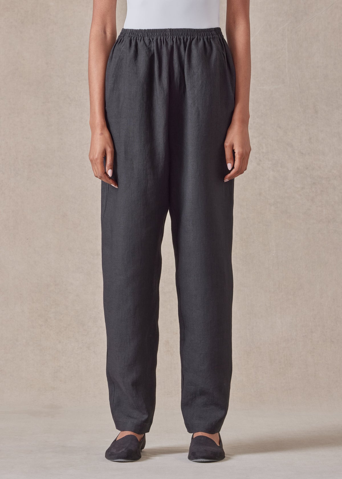 linen side insert tapered regular trouser