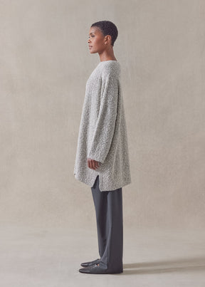 cotton square sweater - long