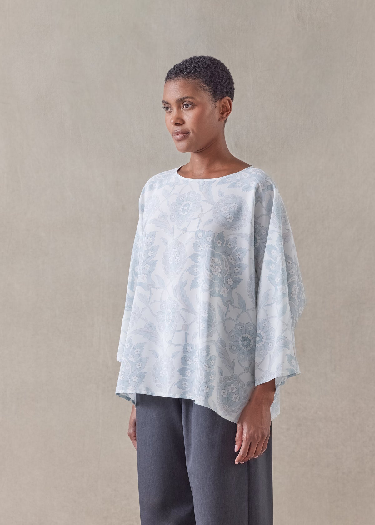silk boat neck top - mid
