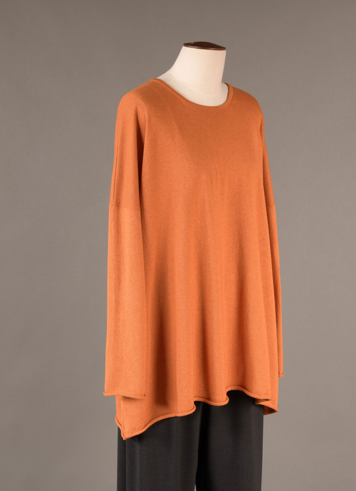 a-line bateau neck sweater - long