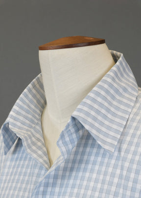 cotton wide longer back shirt with collar - long