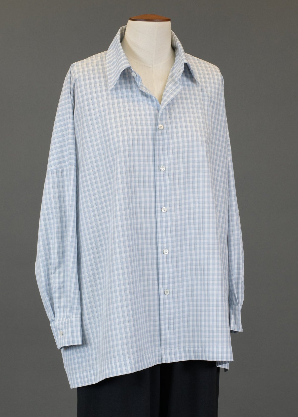 cotton wide longer back shirt with collar - long