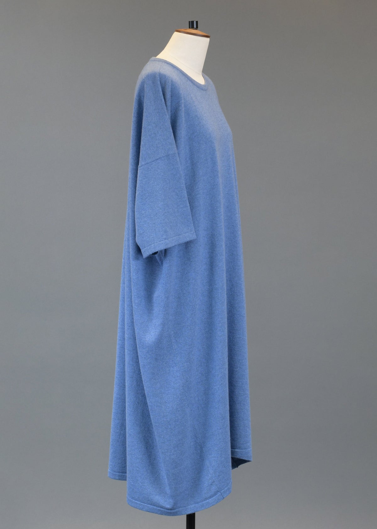 cashmere angle-to-front round neck knit t shirt dress