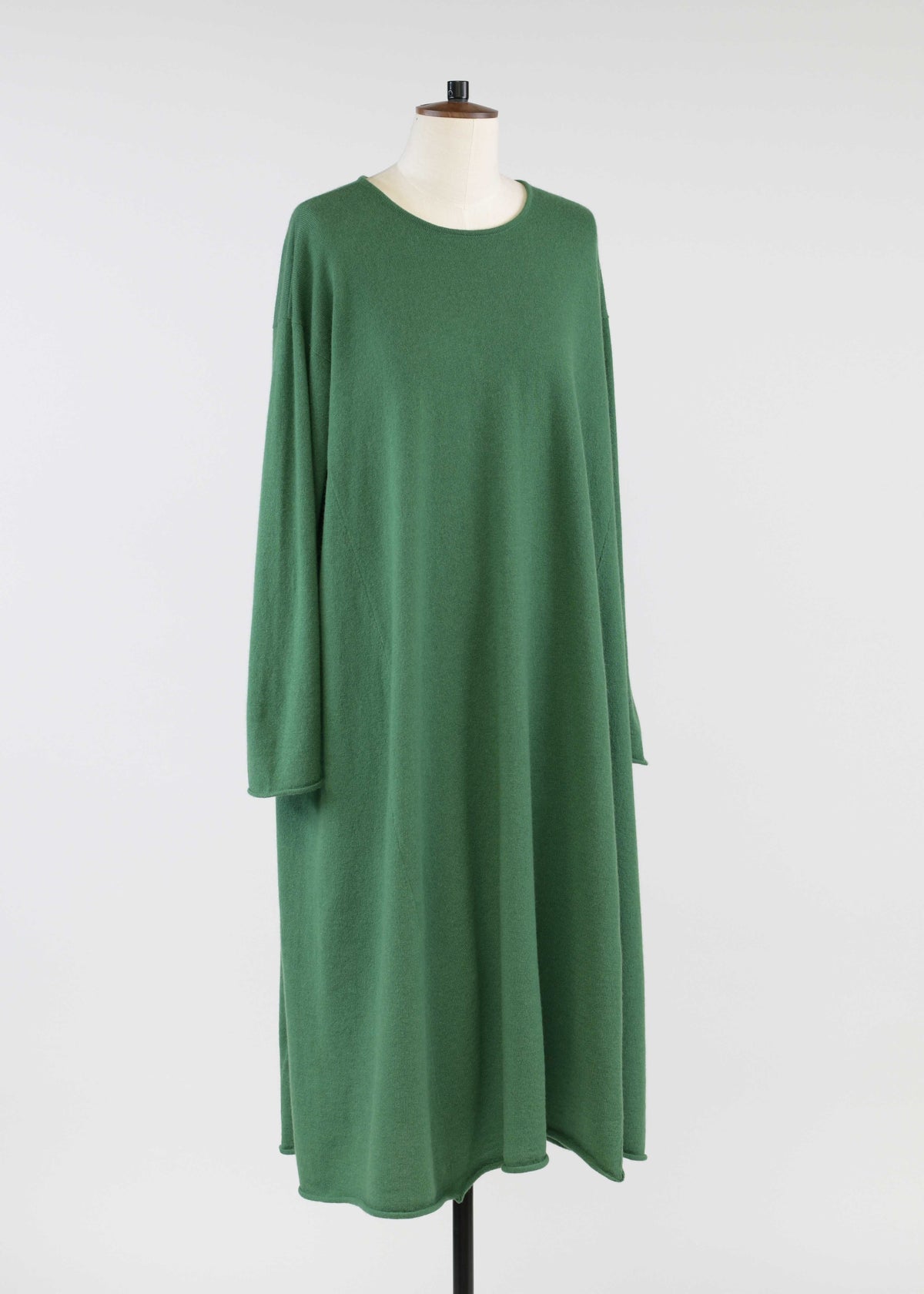 cashmere side panelled a-line bateau neck dress