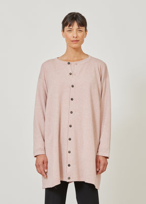 cashmere knitted side panelled cardigan - long plus