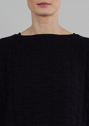 cashmere small square 3/4 sleeve sweater - mid plus