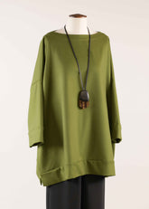 cashmere sloped shoulder scoop neck poncho with hembands - long