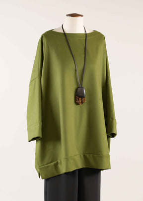 cashmere sloped shoulder scoop neck poncho with hembands - long