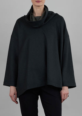 cashmere wide a-line monks top - long