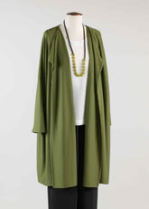 cashmere silk mix extra wide slim sleeve jacket - long plus