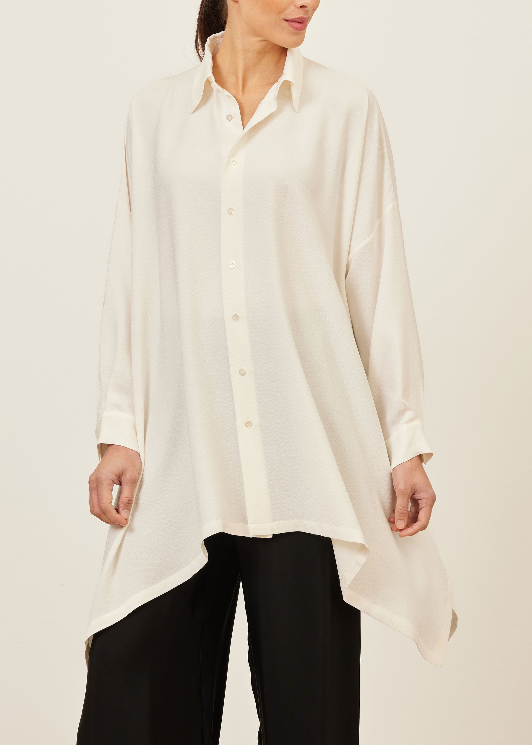 silk dps shirt with collar - long plus