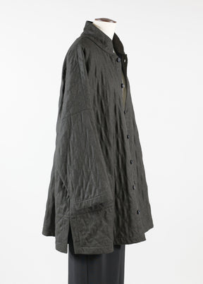 wool imperial coat with chinese collar - long plus