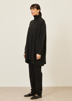 panelled a-line roll neck sweater - long plus