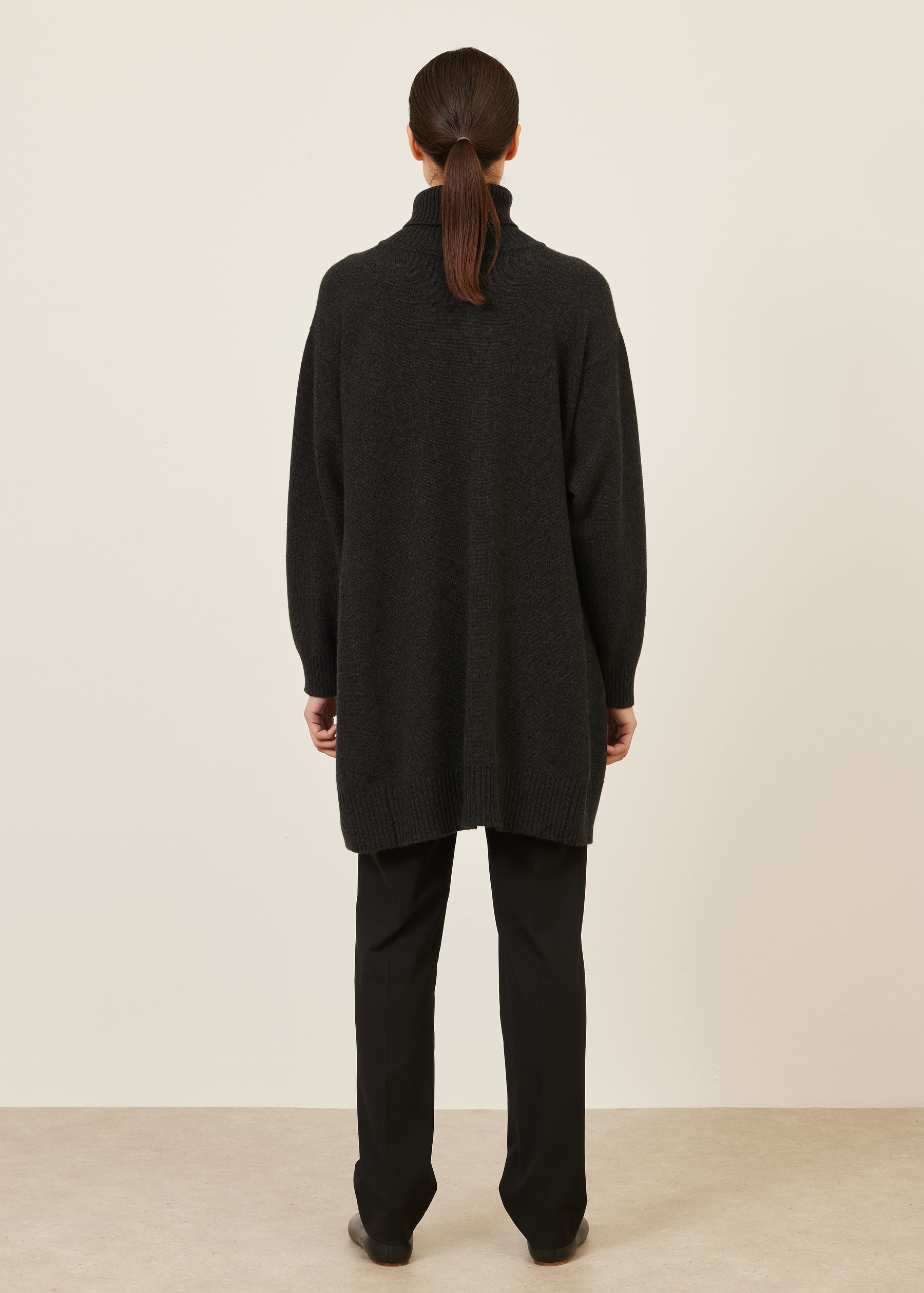 panelled a-line roll neck sweater - long plus