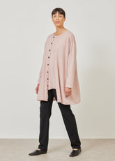 cashmere knitted side panelled cardigan - long plus