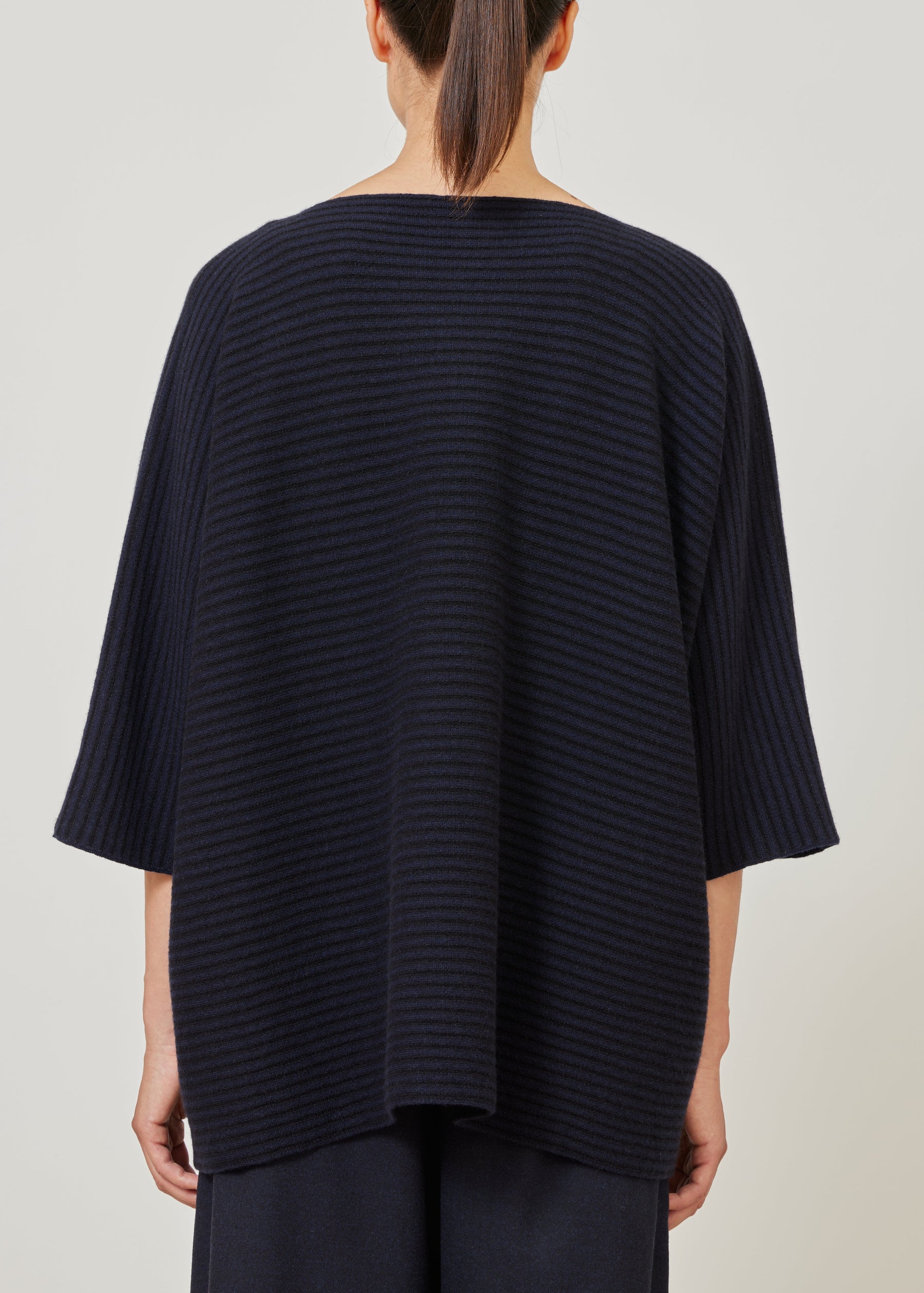 cashmere square 3/4 sleeve sweater - long