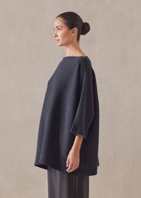 cashmere square 3/4 sleeve sweater - long