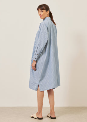 wide a-line shirt dress with collar