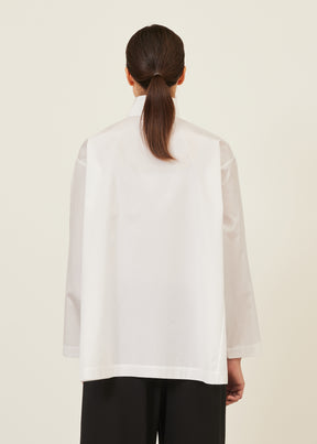 side panelled shirt with double stand collar - long