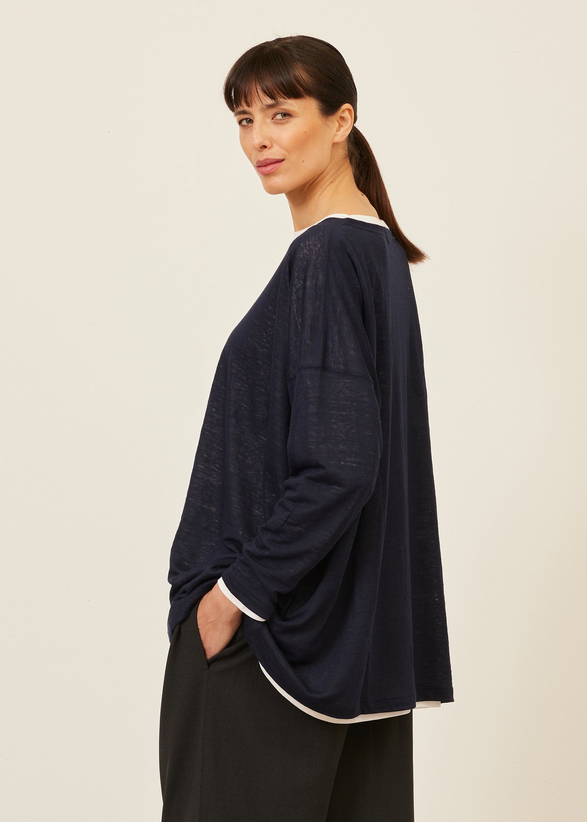 long sleeve boat neck - long