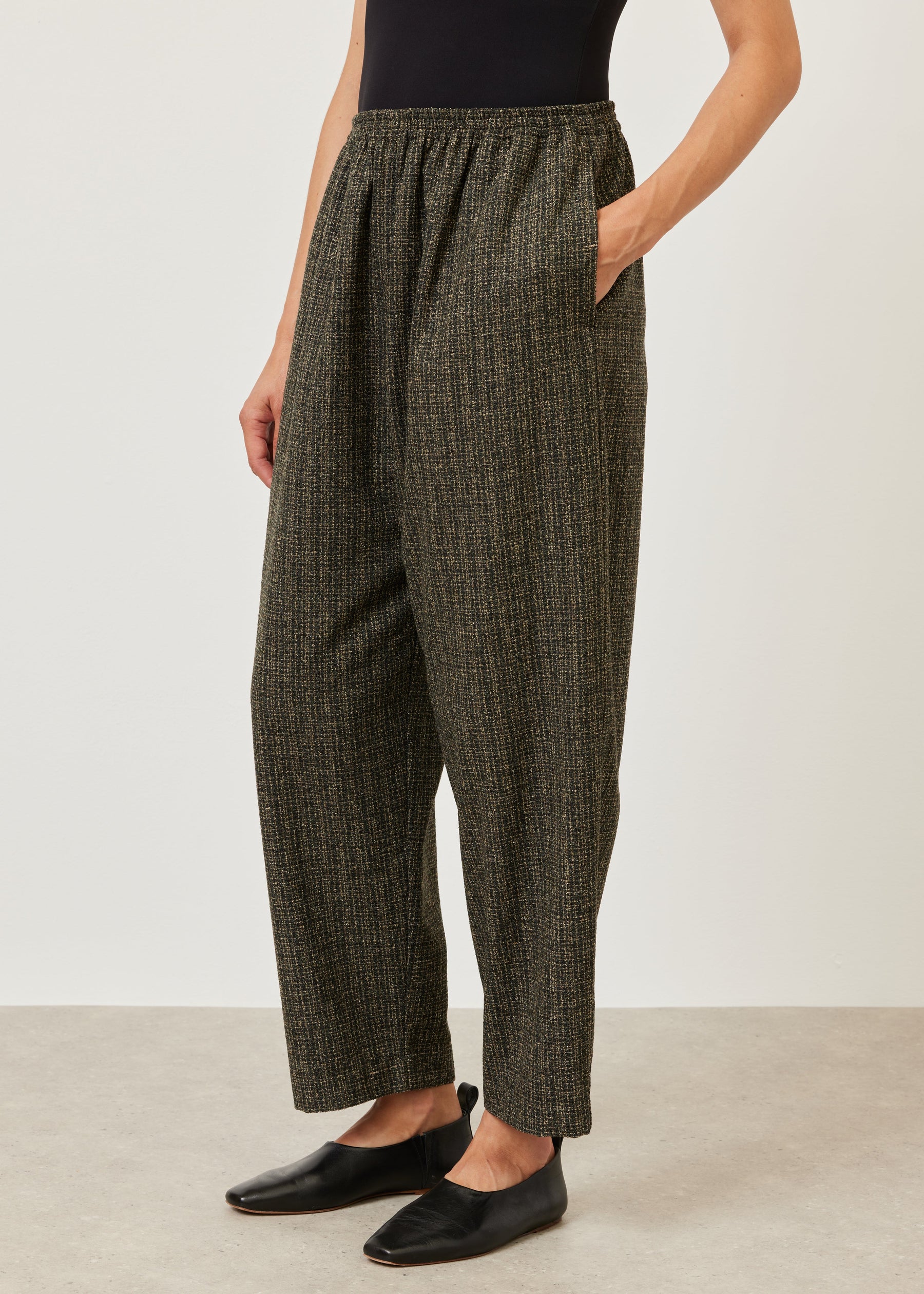 wool silk mix longer japanese trouser