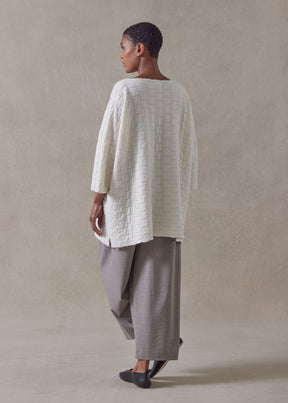 cashmere square 3/4 sleeve sweater - long