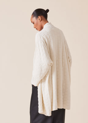 cashmere knitted scrunch shawl collar cardigan - long plus