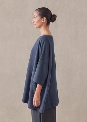 cotton square 3/4 sleeve top - long