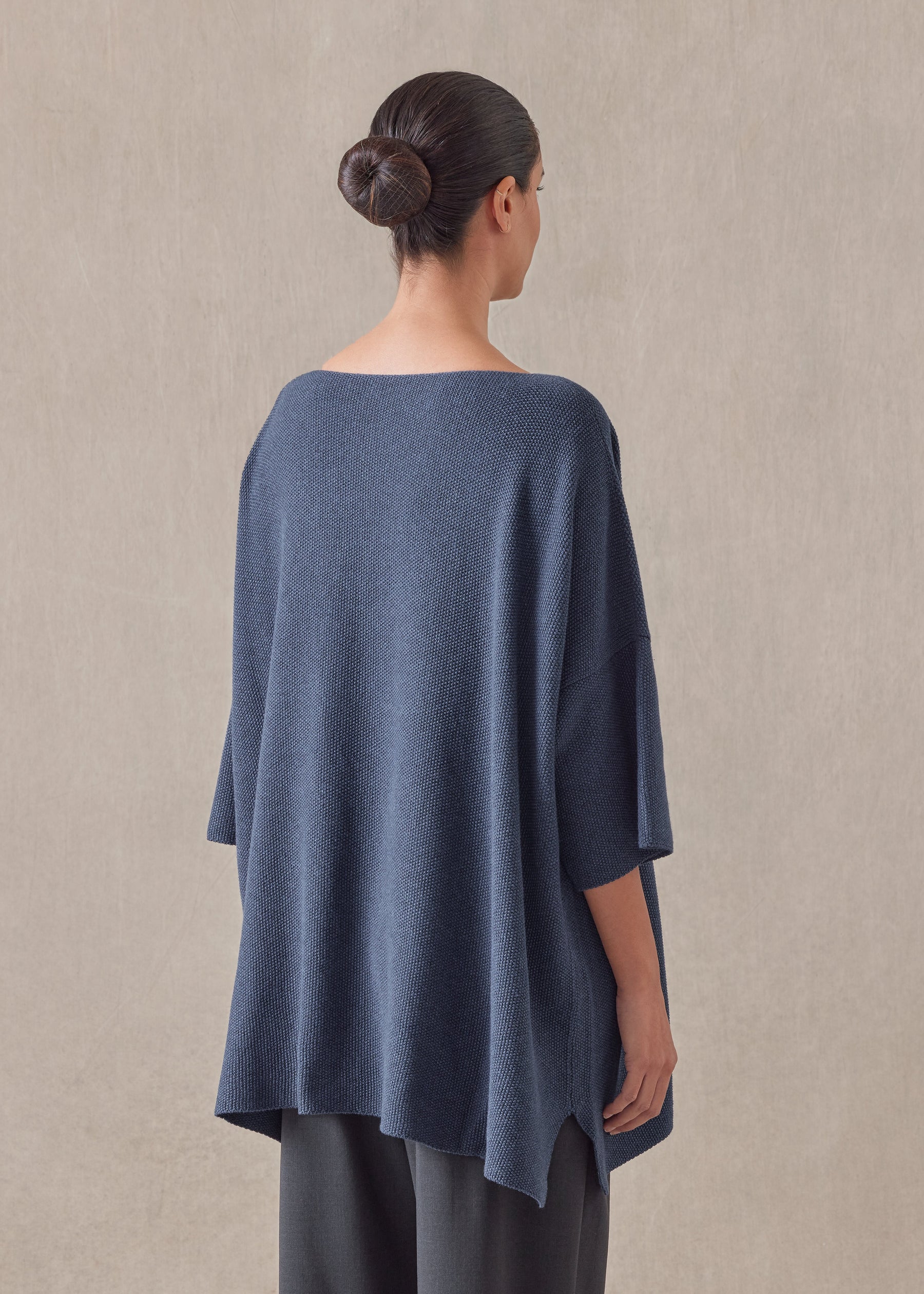 cotton square 3/4 sleeve top - long