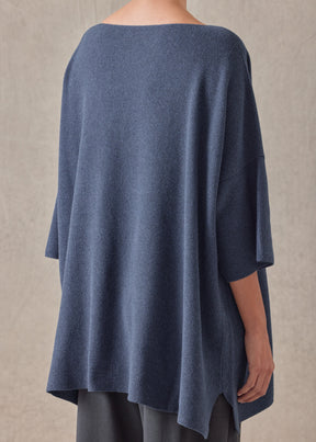 cotton square 3/4 sleeve top - long