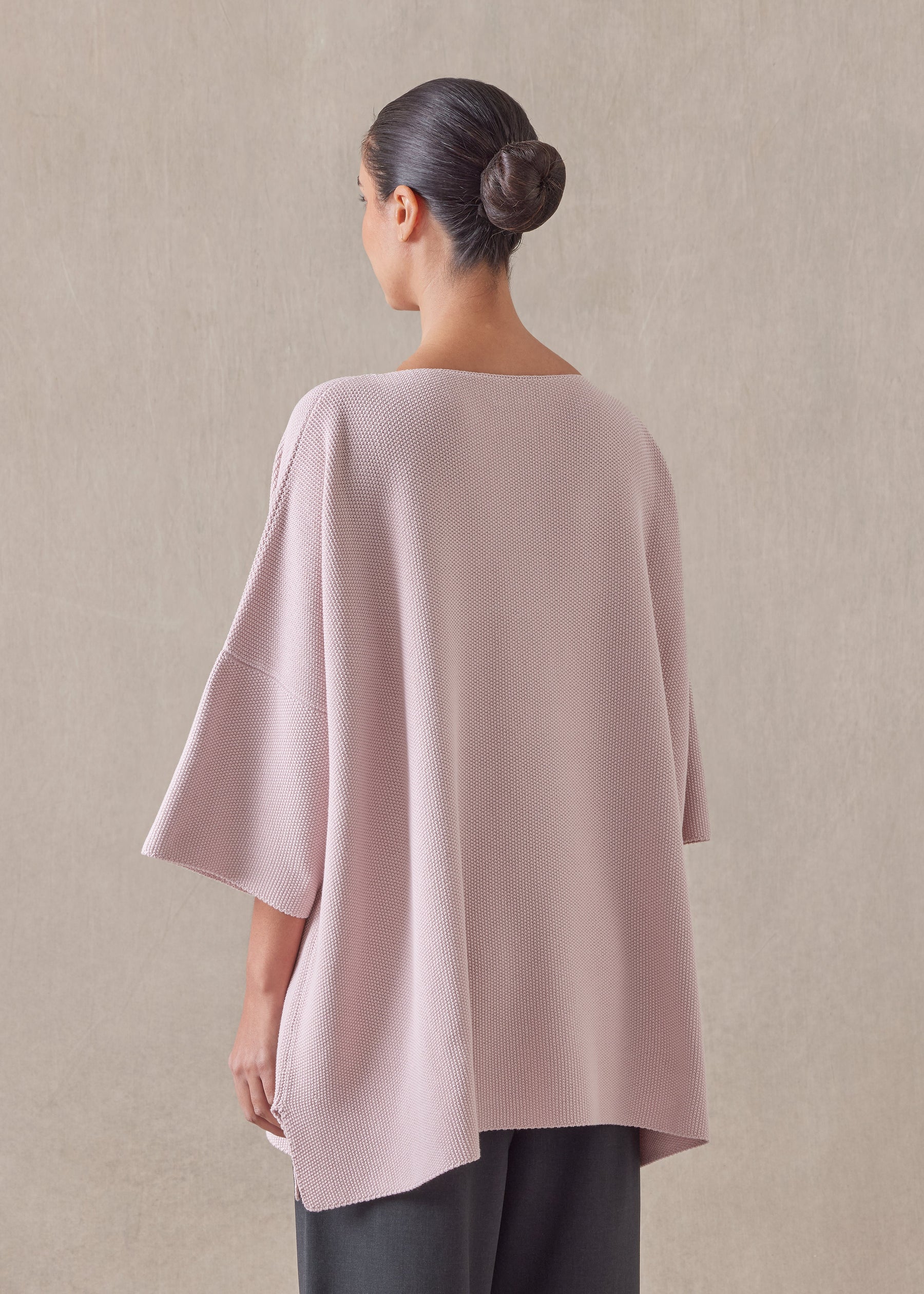 cotton square 3/4 sleeve top - long