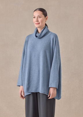 cashmere knitted wide a-line monks top - mid plus