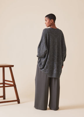 cashmere wide V-neck cardigan - long plus