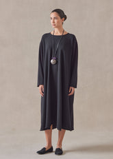 cashmere side panelled a-line bateau neck knit dress