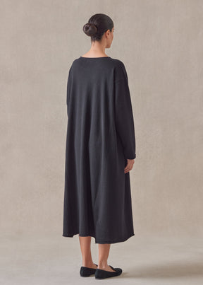 cashmere side panelled a-line bateau neck knit dress