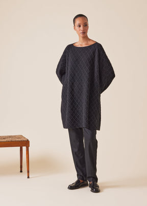 cashmere square slim sleeve sweater - long plus