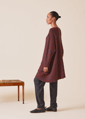 cashmere square slim sleeve sweater - long plus