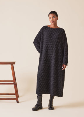 cashmere square slim sleeve sweater dress