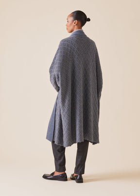 cashmere wide shawl collar cardigan coat