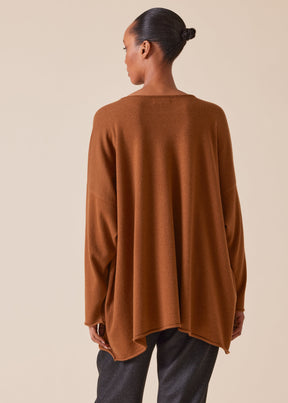 cashmere a-line bateau neck sweater - long