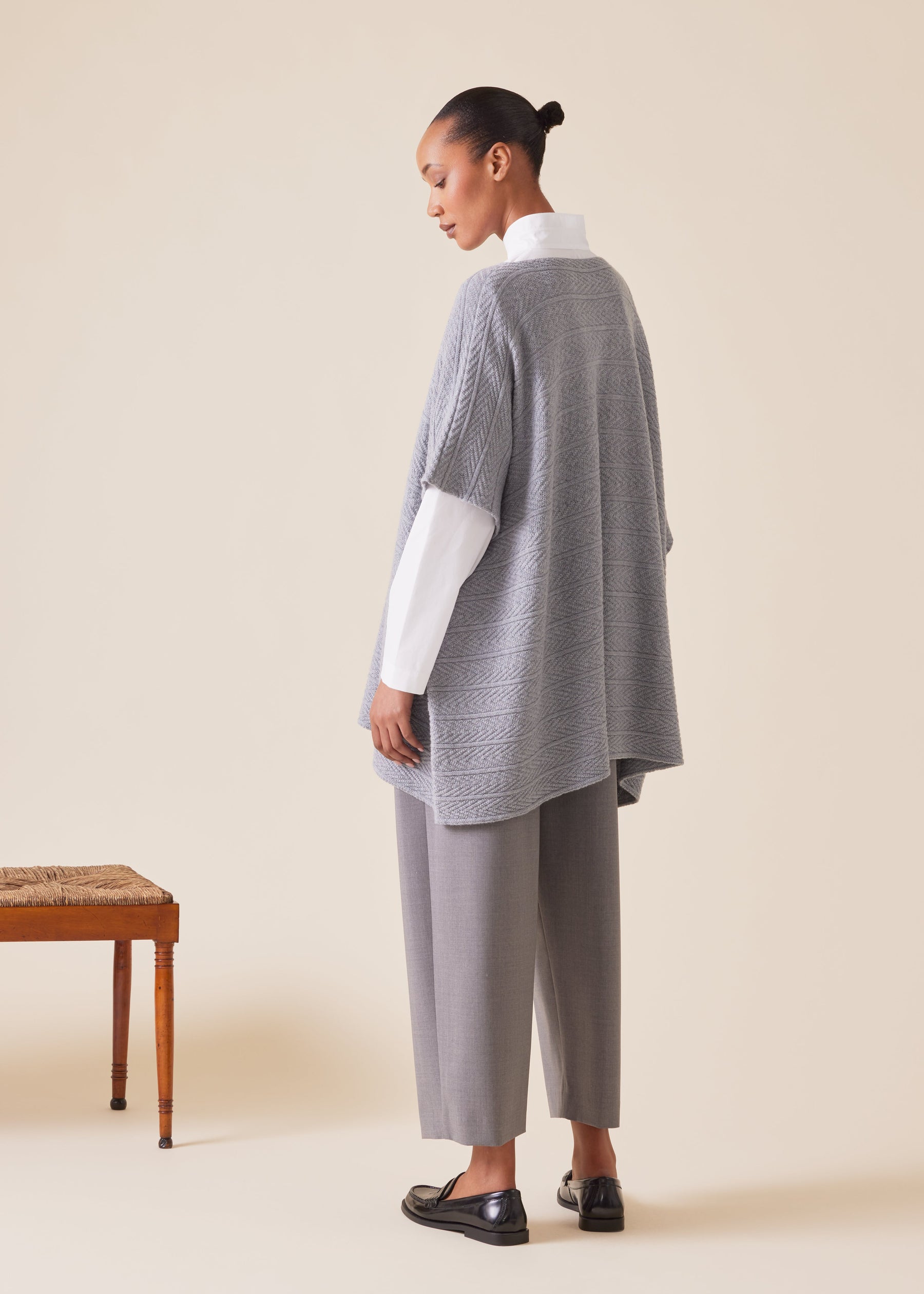 wool knitted kaftan top - long