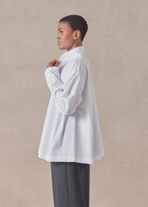 cotton side panelled shirt with double stand collar - mid plus