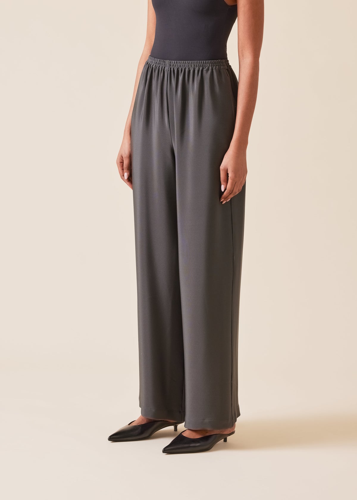 silk flared trouser