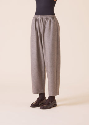 wool cashmere mix longer japanese trouser with ankle slits