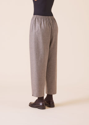 wool cashmere mix longer japanese trouser with ankle slits