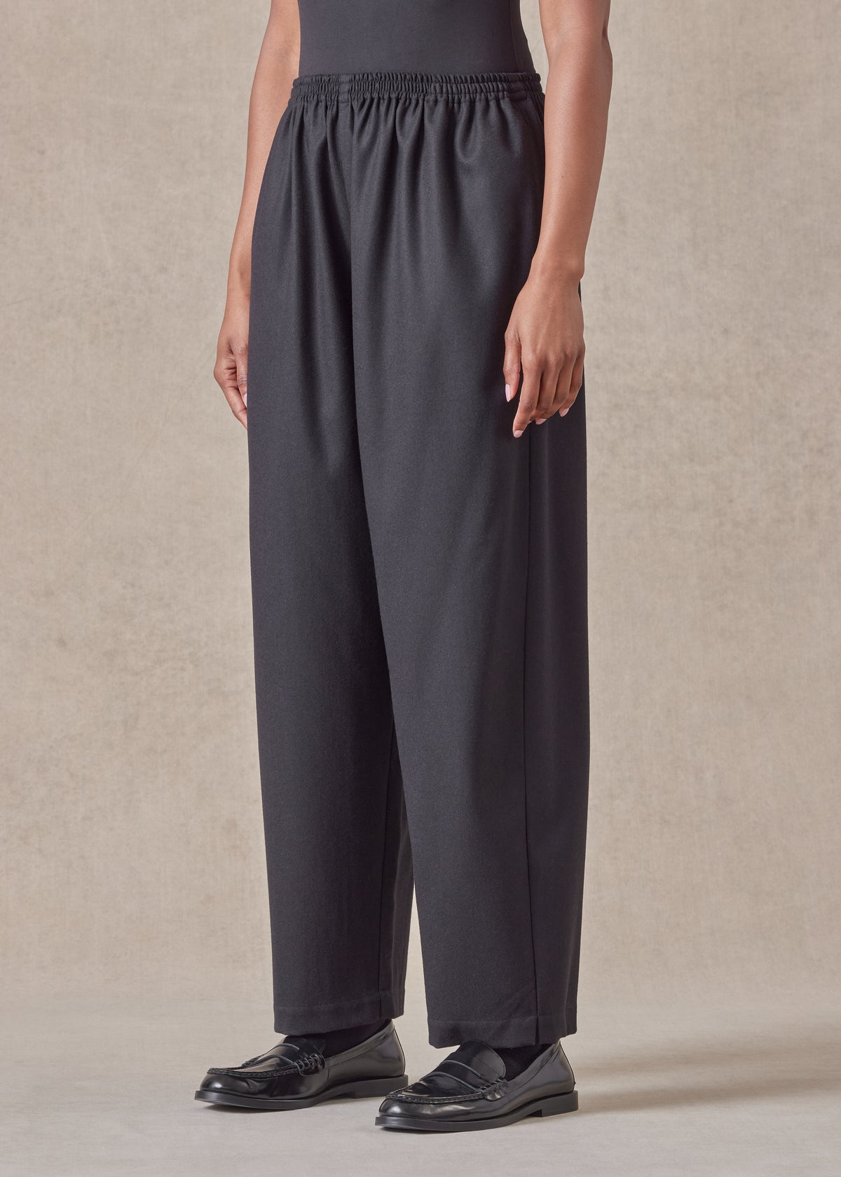 wool longer japanese trouser with ankle slits