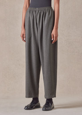 wool longer japanese trouser with ankle slits