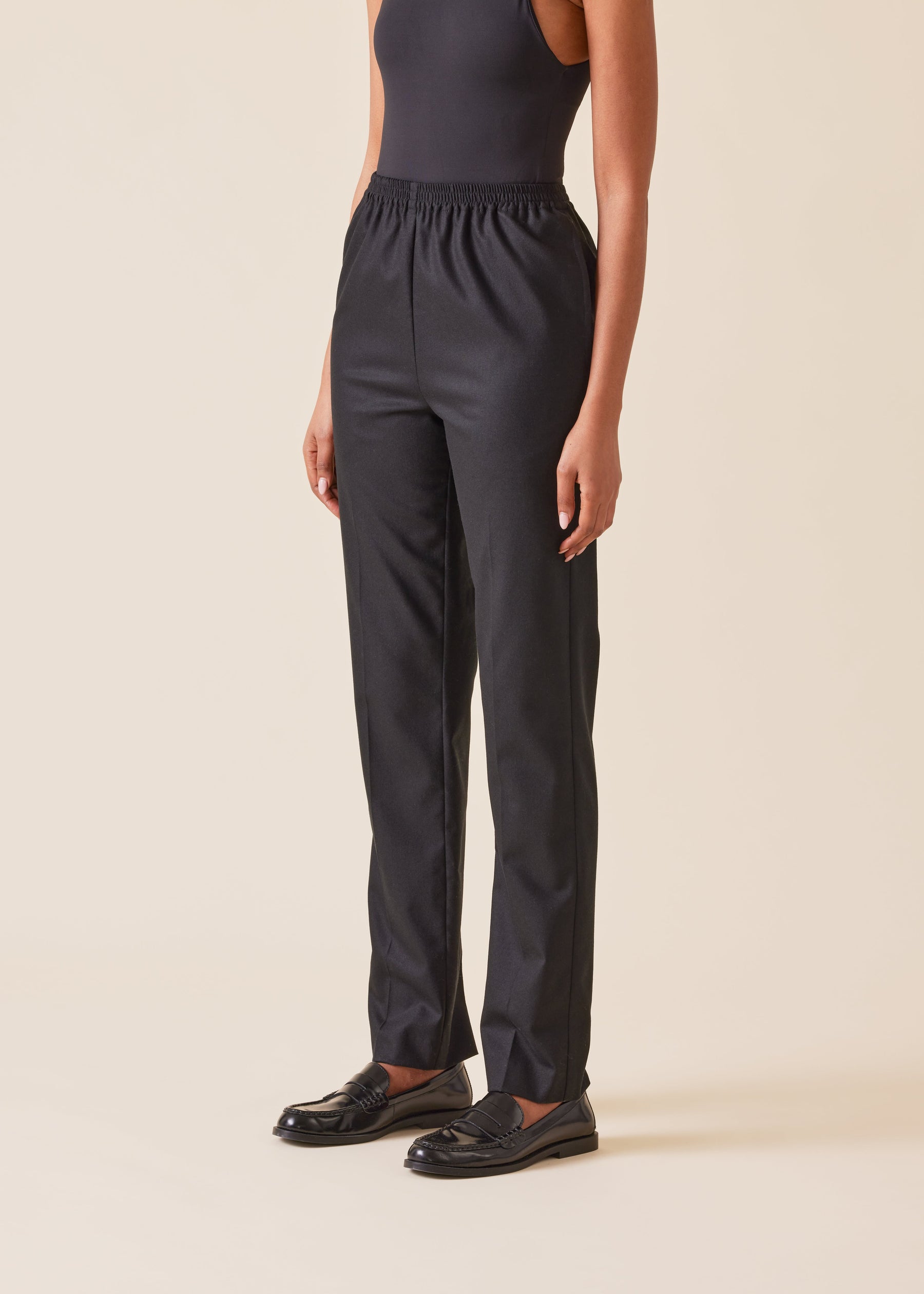 wool cashmere mix narrow trouser