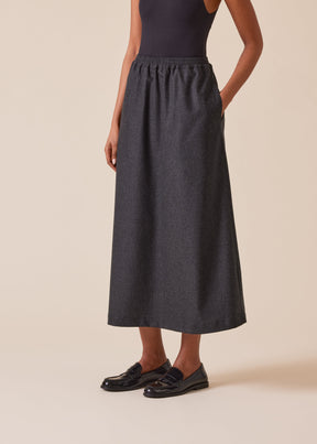 wool A-line skirt