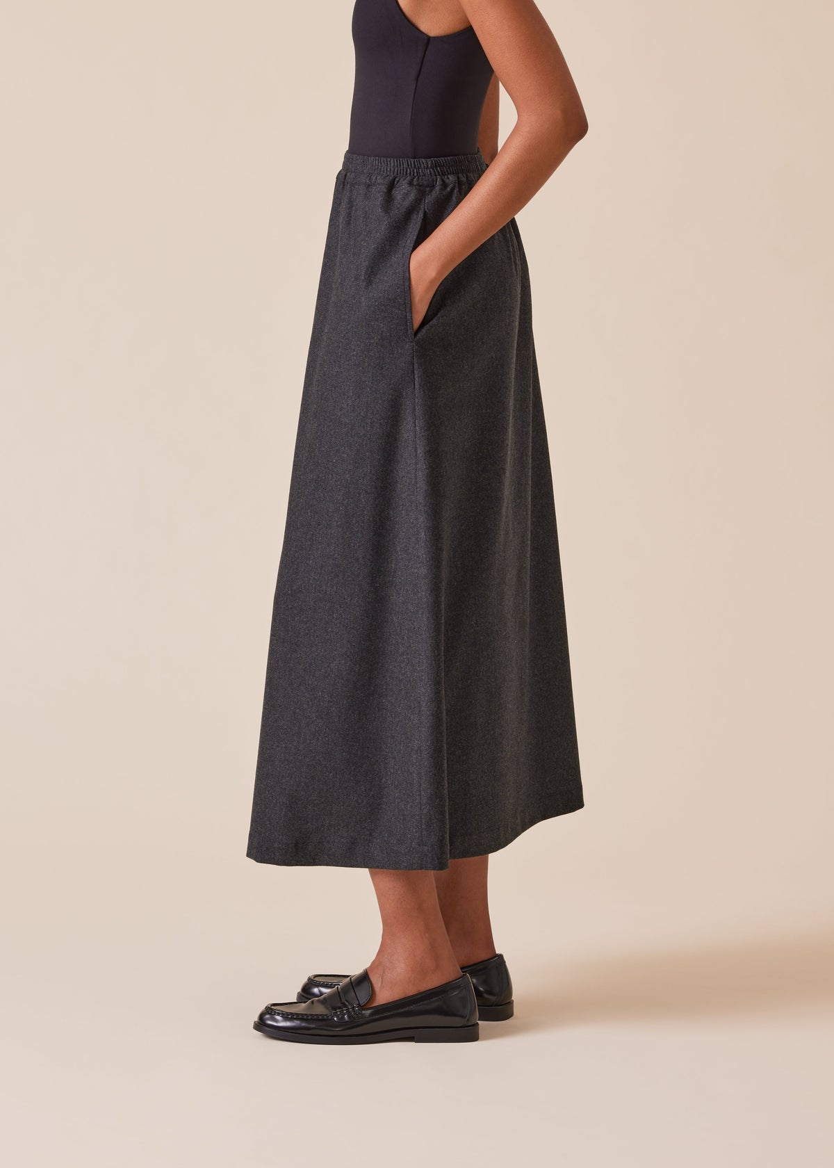 wool A-line skirt